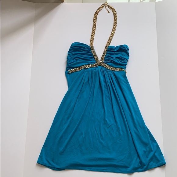 SKY BLUE DRESS WITH RHINESTONES 💎 - Picture 2 of 5